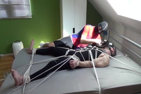 Two legal age teenagers Having joy In Lycra With Breathcontrol And Magic Wand