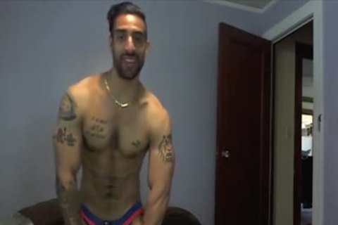 man Strokes His worthwhile-looking shlong And ejaculates In His Hand