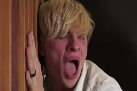 blonde boy poked