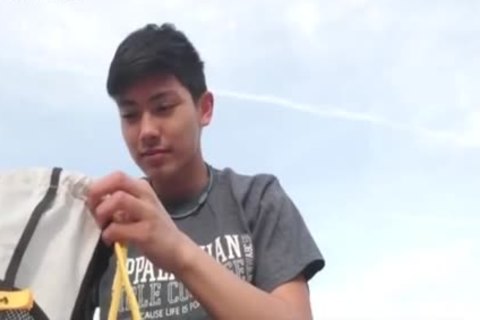 wicked oriental Lad Outdoor Masturbate Show