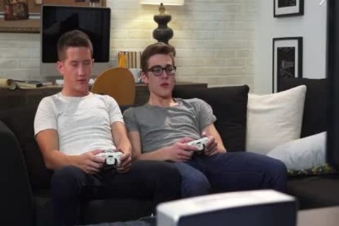 Blake Mitchell And Tyler Hill Playing clip Games while fucks Noah White