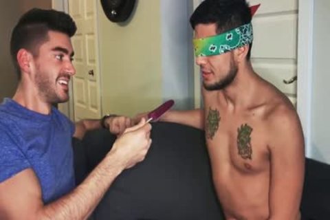 Blindfolded Roommate gets dong To Distract Him